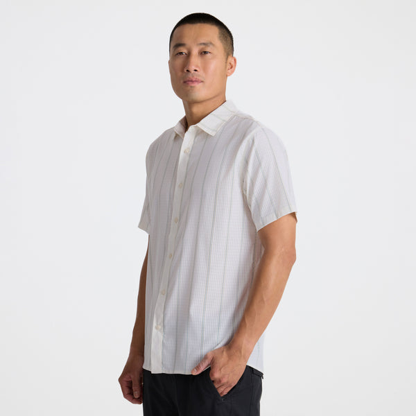 Roark Bless Up Breathable Stretch Shirt In Unbleached