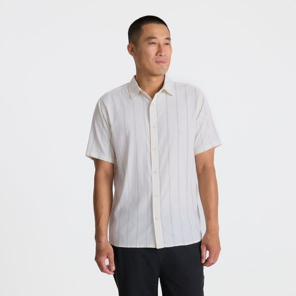 Roark Bless Up Breathable Stretch Shirt In Unbleached