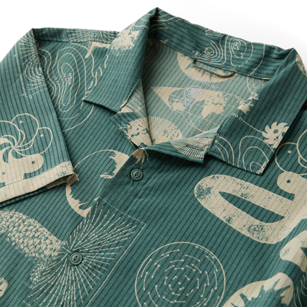 Roark Bless Up Trail Button Up Shirt In Slate Green