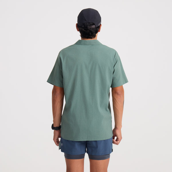 Roark Bless Up Trail Button Up Shirt In Slate Green
