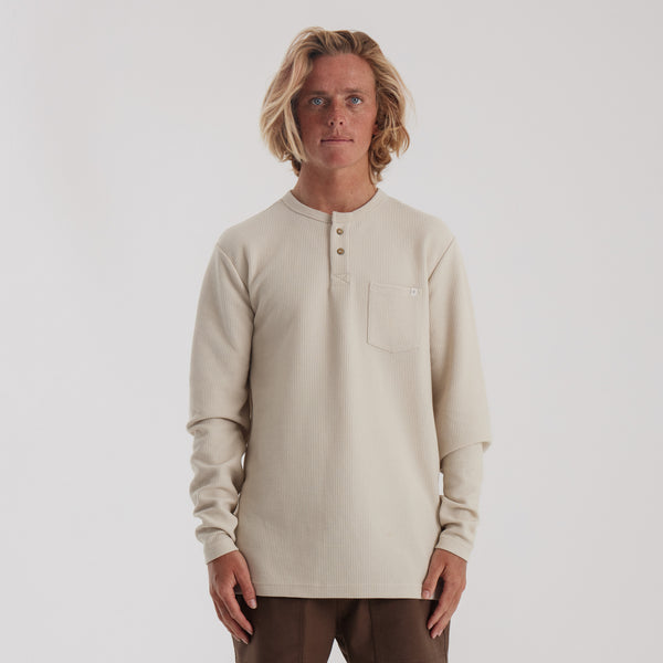Roark Companion Long Sleeve Thermal Henley - Almond Paste | Roark