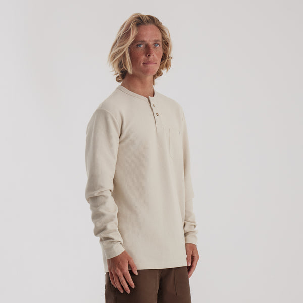 Roark Companion Long Sleeve Thermal Henley - Almond Paste | Roark