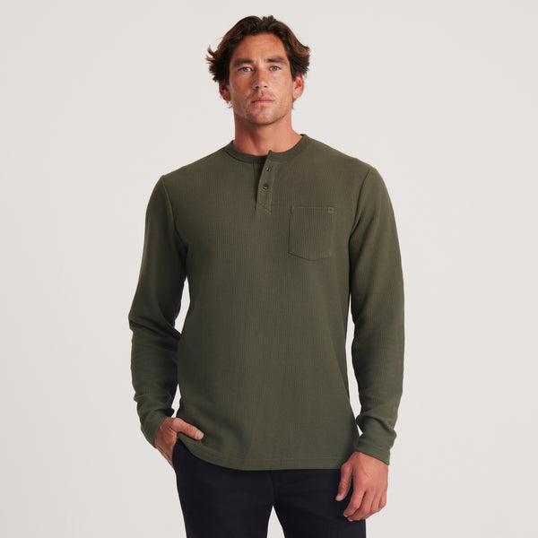 Roark Companion Long Sleeve Thermal Henley - Military | Roark