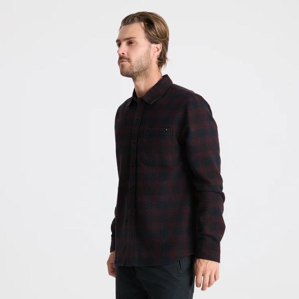 Roark Crossroads Organic Cotton Flannel In Dark Brown