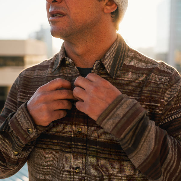 Roark Crossroads Organic Cotton Flannel In Red Clay