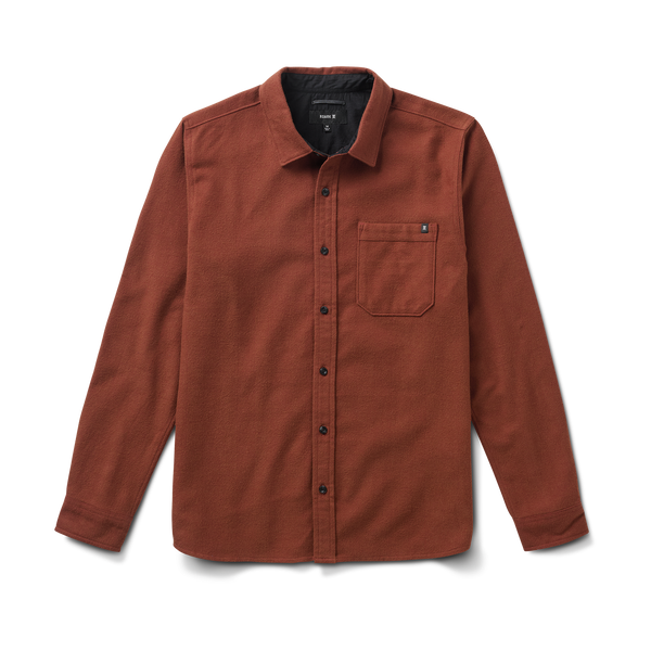 roark Crossroads Organic Cotton Flannel in Red Clay Herringbone