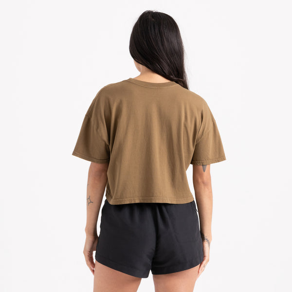 Roark Earth Mystic Cropped Boxy Premium Tee In Woodland