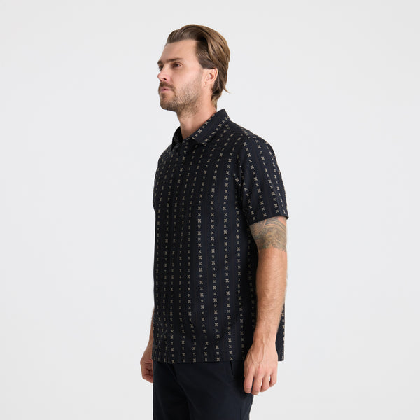 Roark Gonzo Short Sleeve Button Up Shirt In Dark Navy