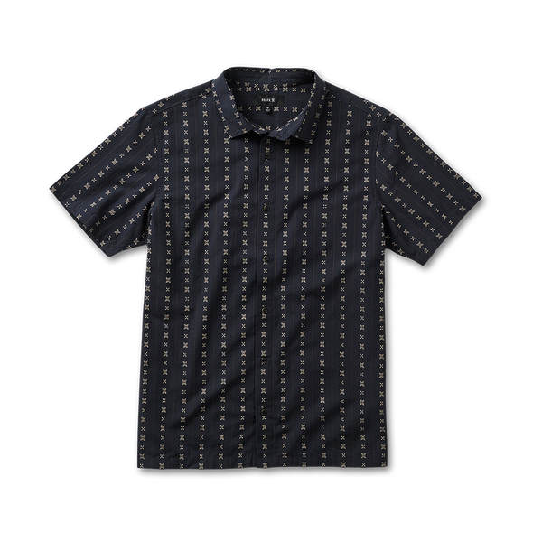 roark Gonzo Short Sleeve Button Up Shirt in Dark Navy