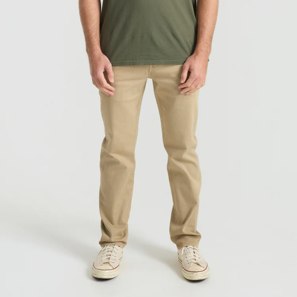 Roark HWY 128 5-Pocket Broken Twill Denim In Desert Khaki