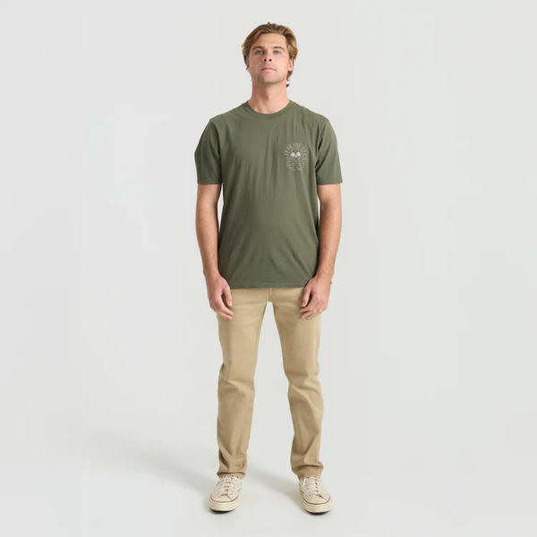 Roark HWY 128 5-Pocket Broken Twill Denim In Desert Khaki