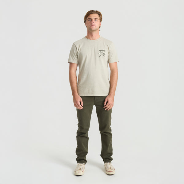 roark HWY 128 5-Pocket Broken Twill Denim in Military