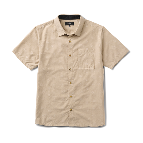 roark Journey Short Sleeve Button Up Shirt in Fossil