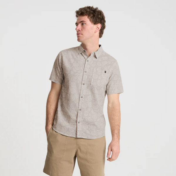 Roark Journey Short Sleeve Button Up Shirt In Ghost Grey