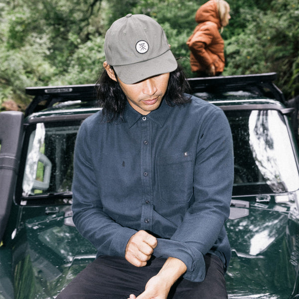 Roark Made To Fade Long Sleeve Button Up Shirt In Washed Charcoal