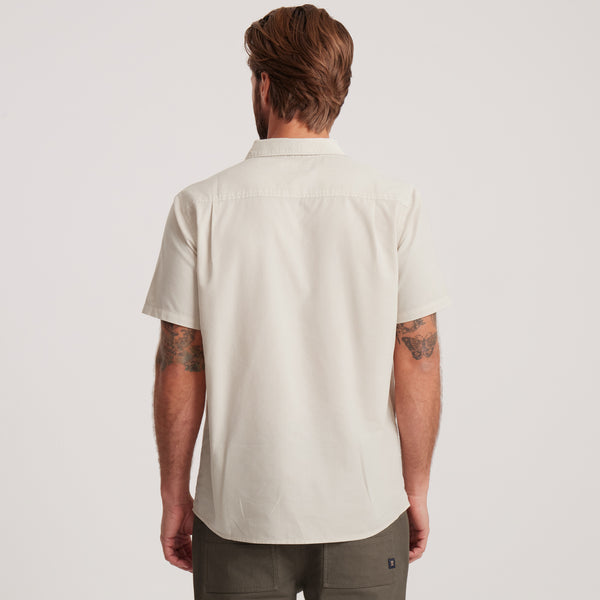 Roark Made To Fade Short Sleeve Button Up Shirt In Washed Bone