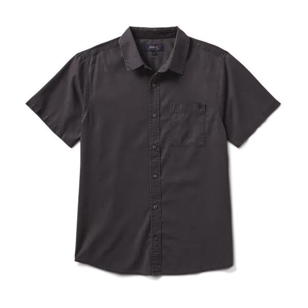 roark Made To Fade Short Sleeve Button Up Shirt in Washed Charcoal