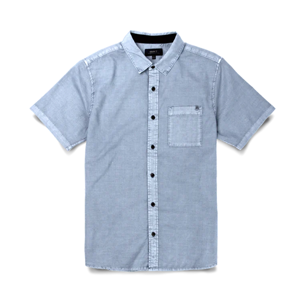 roark Made To Fade Short Sleeve Button Up Shirt in Washed Slate