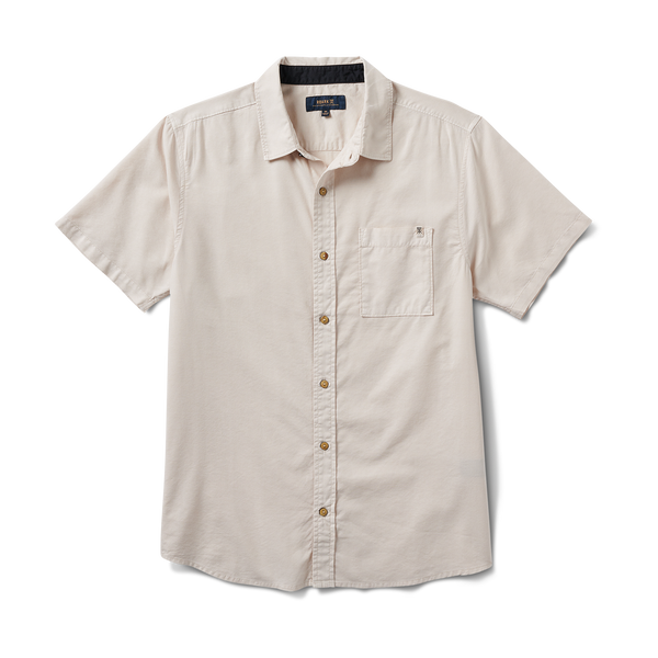 roark Made To Fade Short Sleeve Button Up Shirt in Washed Bone