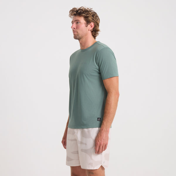 Roark Mathis Active Short Sleeve Tee In Slate Green