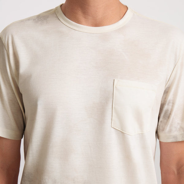 Roark Mathis Pocket Short Sleeve Active Tee In Unbleached Tie Dye