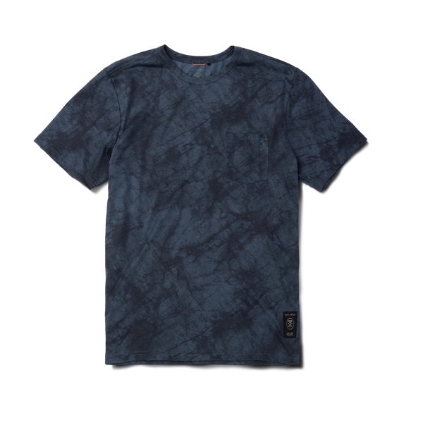 roark Mathis Short Sleeve Active Tee in Navy Tie Die