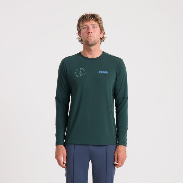 Roark Millcreek Merino Active Long Sleeve Tee In Dark Forest