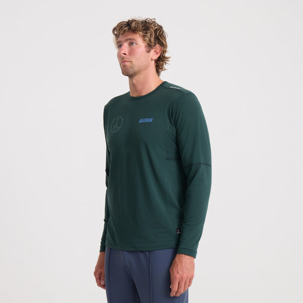Roark Millcreek Merino Active Long Sleeve Tee In Dark Forest
