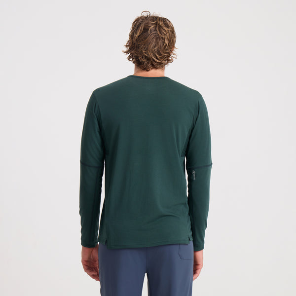 Roark Millcreek Merino Active Long Sleeve Tee In Dark Forest