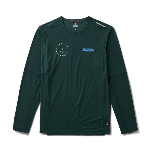 roark Millcreek Merino Active Long Sleeve Tee in Dark Forest