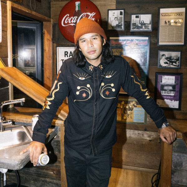 Roark On The Range Long Sleeve Button Up Shirt In Black