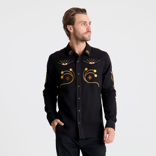 Roark On The Range Long Sleeve Button Up Shirt In Black