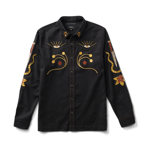 roark On the Range Long Sleeve Button Up Shirt in Black