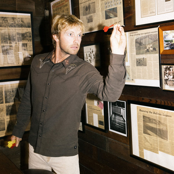 Roark On The Range Long Sleeve Button Up Shirt In Dark Brown