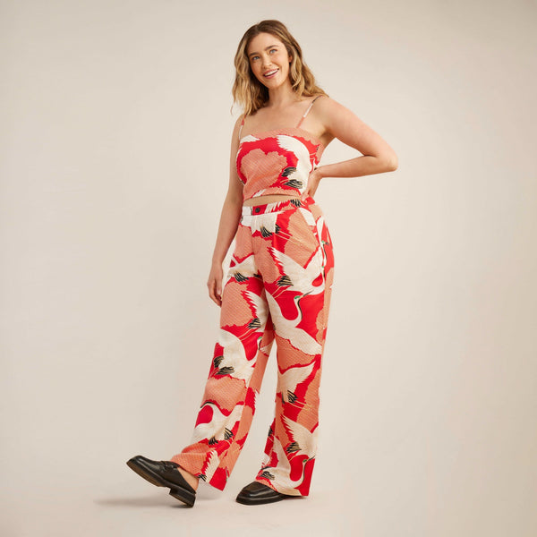 Roark PIC Cami Tank Top - Bright Red Vintage Crane | Roark