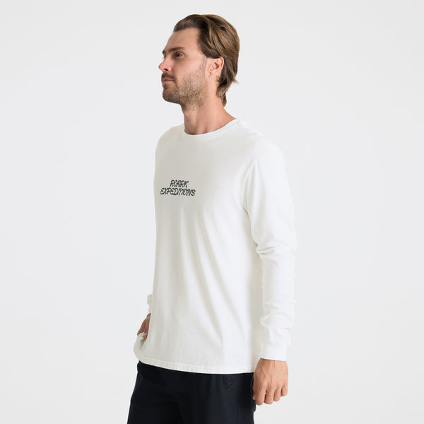 Roark Roaming Sunset Premium Long Sleeve Tee In Off White
