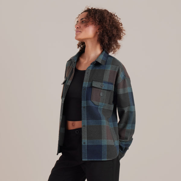 Roark Amberley Flannel In Deep Navy