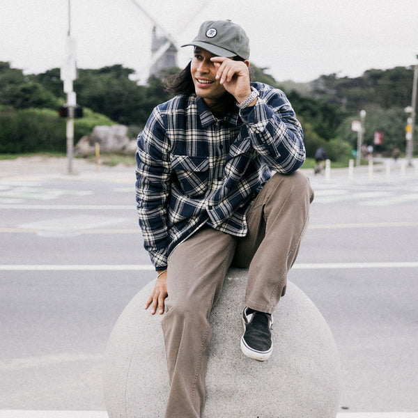 Roark Backwoods Overshirt Jacket Flannel In Navy