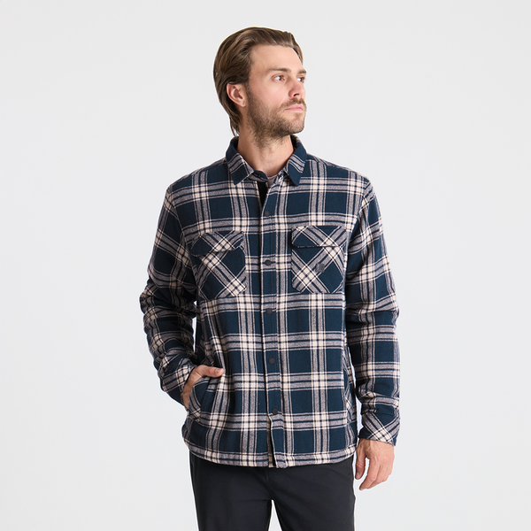 Roark Backwoods Overshirt Jacket Flannel In Navy
