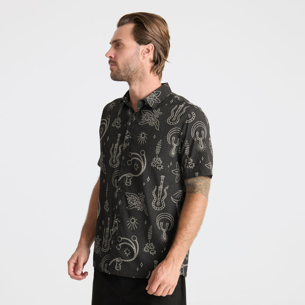 Roark Bless Up Breathable Stretch Shirt In Black
