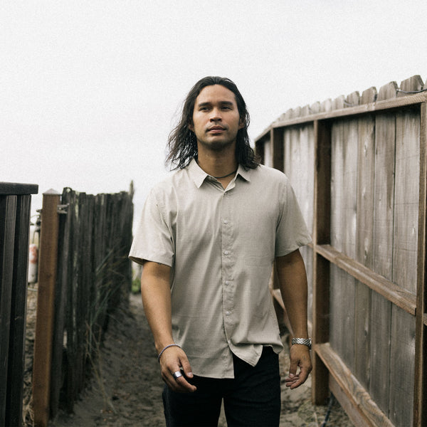 Roark Bless Up Breathable Stretch Shirt In Fossil