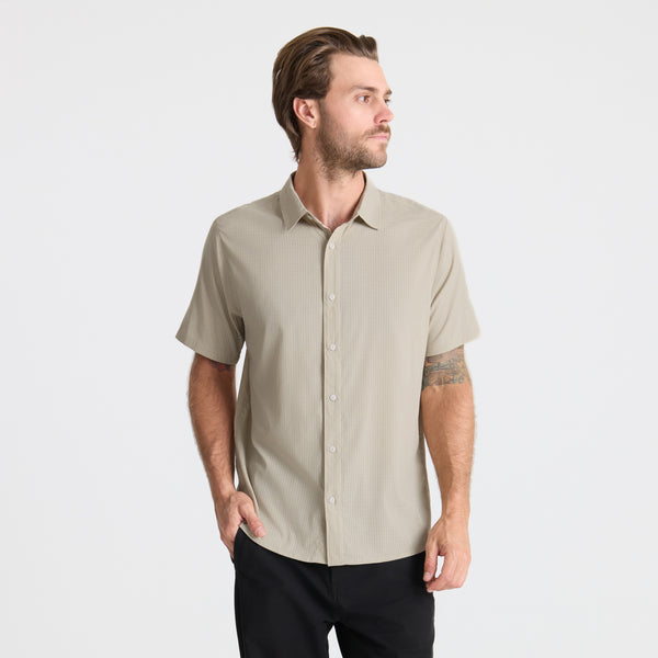 Roark Bless Up Breathable Stretch Shirt In Fossil
