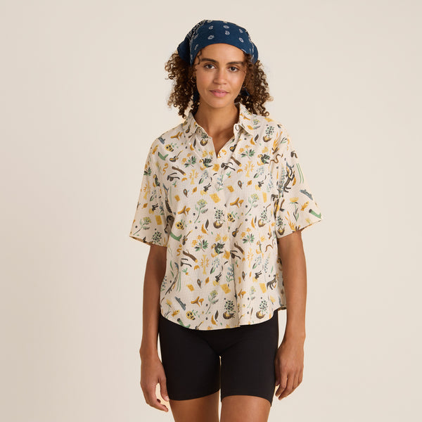 Roark Bless Up Breathable Stretch Shirt - Moon | Roark