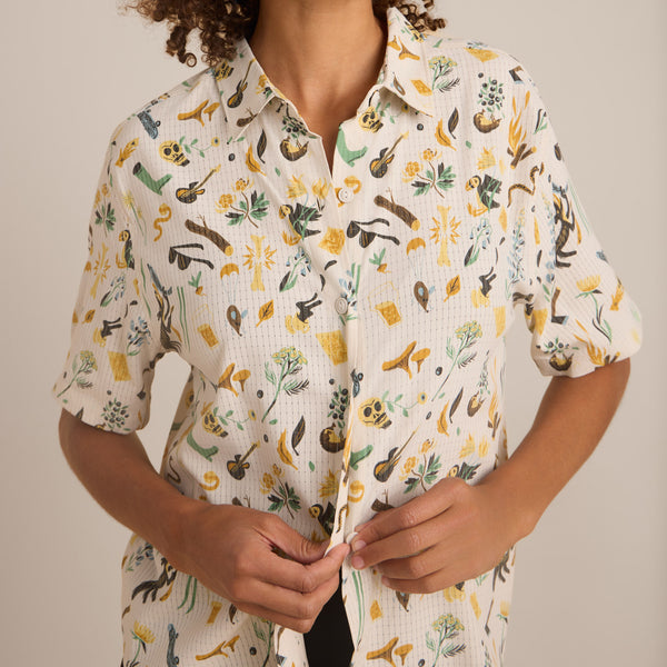 Roark Bless Up Breathable Stretch Shirt - Moon | Roark