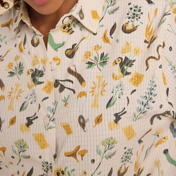 Roark Bless Up Breathable Stretch Shirt - Moon | Roark