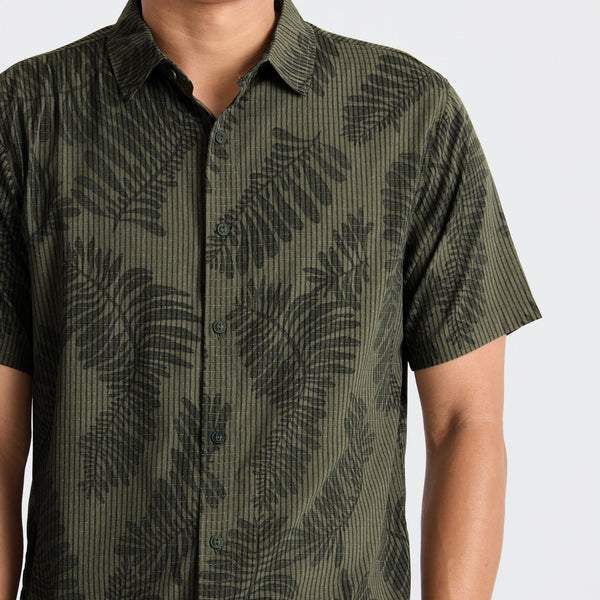 Roark Bless Up Button Up Shirt In Military Kelp
