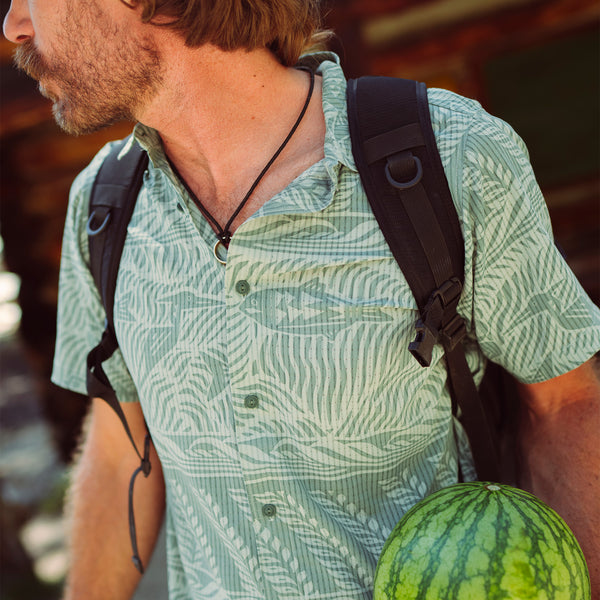 Roark Bless Up Button Up Shirt In Slate Green