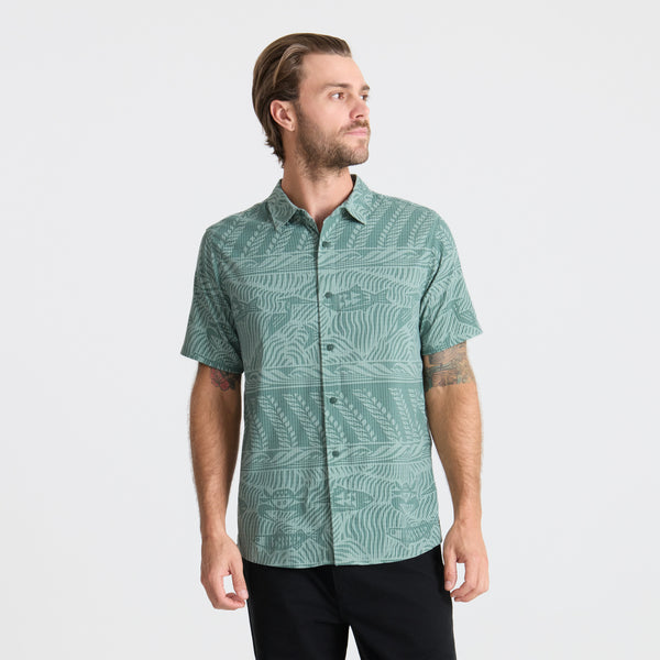 Roark Bless Up Button Up Shirt In Slate Green