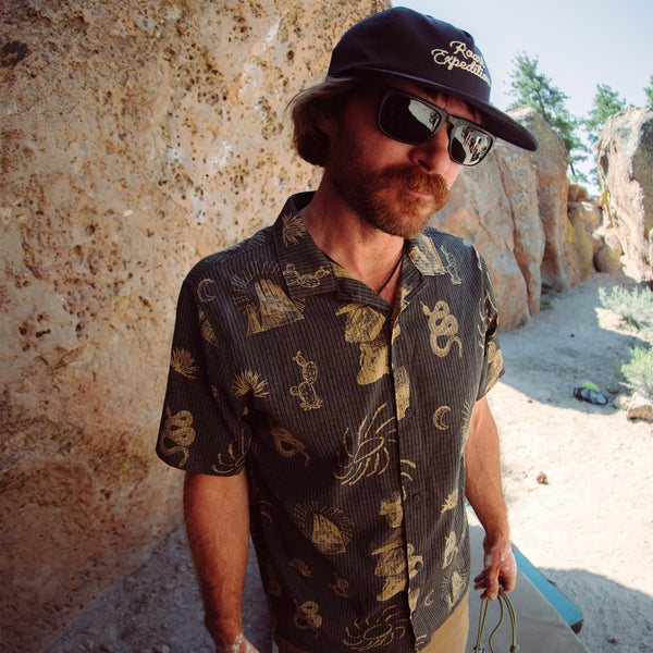 Roark Bless Up Trail Button Up Shirt In Onyx