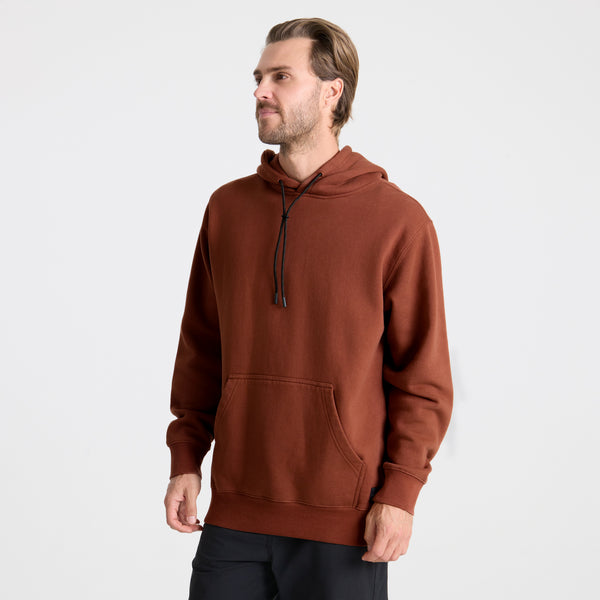 Roark Bolo Fleece Hoodie In Red Clay